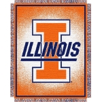 Illinois Fighting Illini NCAA College "Focus" 48" x 60" Triple Woven Jacquard Throw
