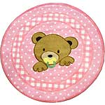 Teddy Bear Center Pink Rug (39" Round)