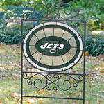 New York Jets NFL Stained Glass Outdoor Yard Sign