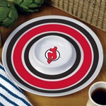New Jersey Devils NHL 14" Round Melamine Chip and Dip Bowl