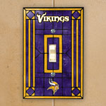 Minnesota Vikings NFL Art Glass Single Light Switch Plate Cover