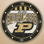 Purdue Boilermakers NCAA College 12" Round Art Glass Wall Clock