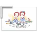 God Bless/Raggedy Ann & Andy - Contemporary mount print with beveled edge