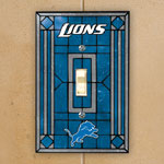 Detroit Lions NFL Art Glass Single Light Switch Plate Cover