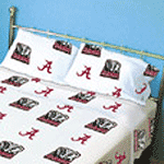 Alabama Crimson Tide 100% Cotton Sateen King Pillowcase - White