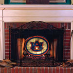 Auburn Tigers NCAA College Stained Glass Fireplace Screen