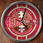 San Francisco 49ers NFL 12" Chrome Wall Clock