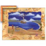 Treasure Island - Contemporary mount print with beveled edge