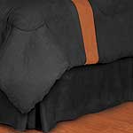 MLB Microsuede Black Pleated Bed Skirt