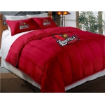 Louisville Cardinals College Twin Chenille Embroidered Comforter Set with 2 Shams 64" x 86"