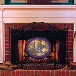 Colorado Rockies MLB Stained Glass Fireplace Screen
