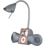 iPod-compatible MP3 Music Player Desk Lamp - Silver