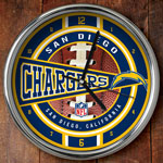 San Diego Chargers NFL 12" Chrome Wall Clock