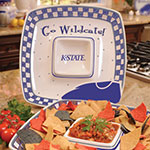 Kansas State Wildcats NCAA College 14" Gameday Ceramic Chip and Dip Tray