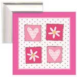 Candy Pink Hearts and Daisies - Framed Print