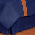 MLB Microsuede Navy Pleated Bed Skirt