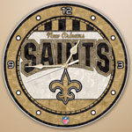New Orleans Saints NFL 12" Round Art Glass Wall Clock