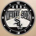 Chicago White Sox MLB 12" Round Art Glass Wall Clock