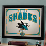 San Jose Sharks NHL Framed Glass Mirror