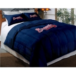 Atlanta Braves MLB Twin Chenille Embroidered Comforter Set with 2 Shams 64" x 86"