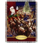Polar Express Santa Flight Holiday 48" x 60" Metallic Tapestry Throw