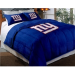 New York Giants NFL Twin Chenille Embroidered Comforter Set with 2 Shams 64" x 86"