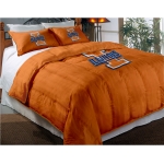 Illinois Fighting Illini College Twin Chenille Embroidered Comforter Set with 2 Shams 64" x 86"