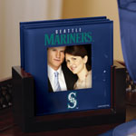 Seattle Mariners MLB Art Glass Photo Frame Coaster Set