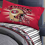 San Francisco 49ers Twin Size Pinstripe Sheet Set