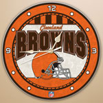 Cleveland Browns NFL 12" Round Art Glass Wall Clock