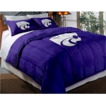 Kansas State Wildcats College Twin Chenille Embroidered Comforter Set with 2 Shams 64" x 86"