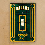 Dallas Stars NHL Art Glass Single Light Switch Plate Cover