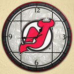 New Jersey Devils NHL 12" Round Art Glass Wall Clock