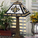 New Orleans Saints NFL Stained Glass Mission Style Table Lamp