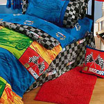 NASCAR In The Race Twin Bed Skirt