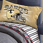 New Orleans Saints Twin Size Pinstripe Sheet Set