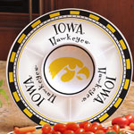 Iowa Hawkeyes NCAA College 14" Ceramic Chip and Dip Tray