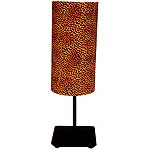Leopard Cylinder Shade with Black Base
