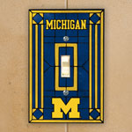 Michigan Wolverines NCAA College Art Glass Single Light Switch Plate Cover