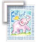 Gingham Elephant - Framed Print