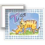 Gingham Tiger - Framed Canvas