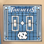North Carolina Tarheels UNC NCAA College Art Glass Double Light Switch Plate Cover