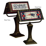 New England Patriots NFL Art Glass Bankers Lamp