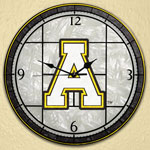 Appalachian State NCAA College 12" Round Art Glass Wall Clock