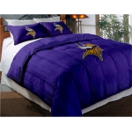 Minnesota Vikings NFL Twin Chenille Embroidered Comforter Set with 2 Shams 64" x 86"