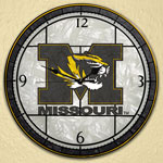 Missouri Tigers NCAA College 12" Round Art Glass Wall Clock