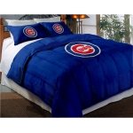 Chicago Cubs MLB Twin Chenille Embroidered Comforter Set with 2 Shams 64" x 86"