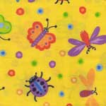 Bug Off Fabric by the Yard - Yellow Bug