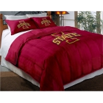 Iowa State Cyclones College Twin Chenille Embroidered Comforter Set with 2 Shams 64" x 86"