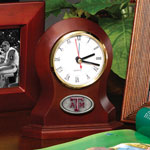 Texas A&M Aggies NCAA College Brown Desk Clock